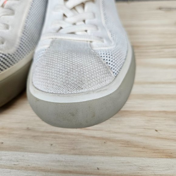 Rothy’s Lace Up Sneakers Classic Navy and Cream Striped - Picture 4 of 12